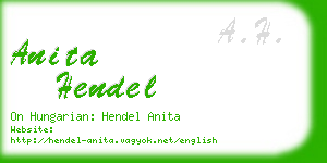 anita hendel business card